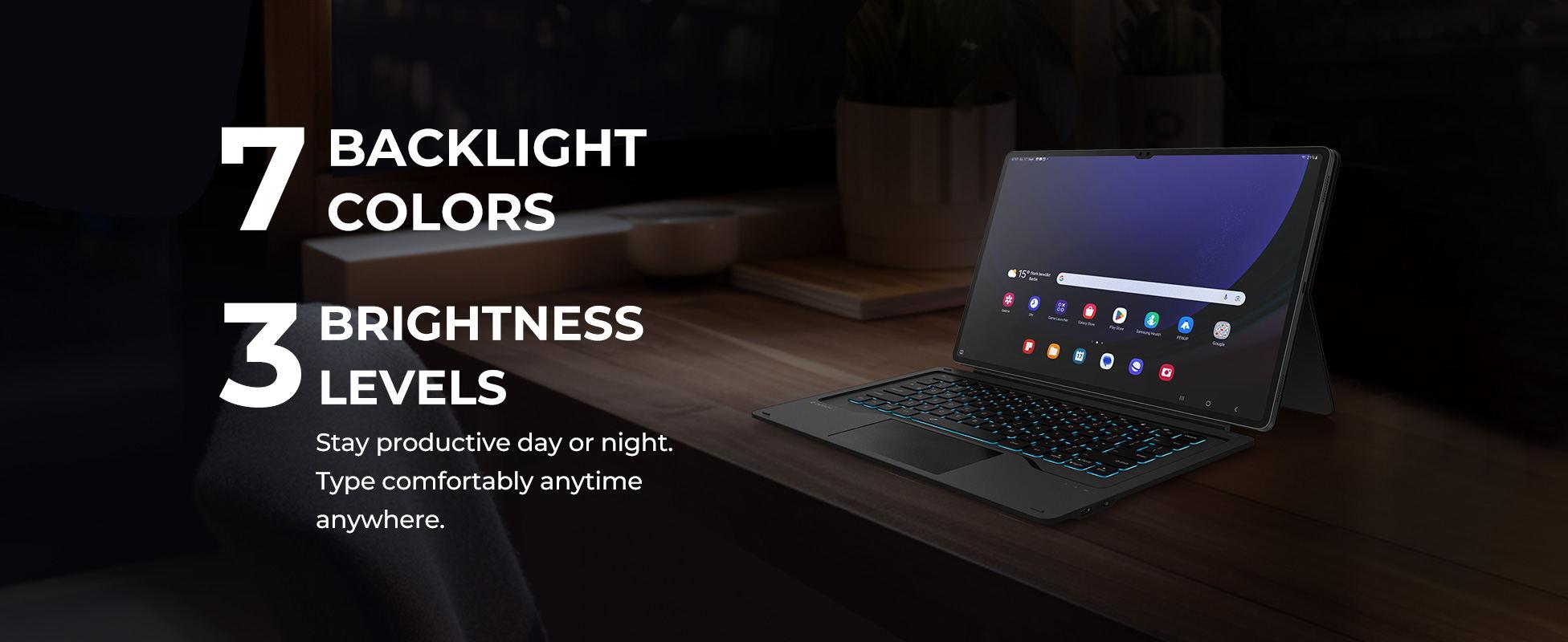 Dexnor Keyboard Case for Samsung Galaxy Tab S10 Ultra/ S9 Ultra - Magnetic Detachable Book Cover Style Keyboard with Multi-Touch Trackpad, Wireless, Backlit, S Pen Holder