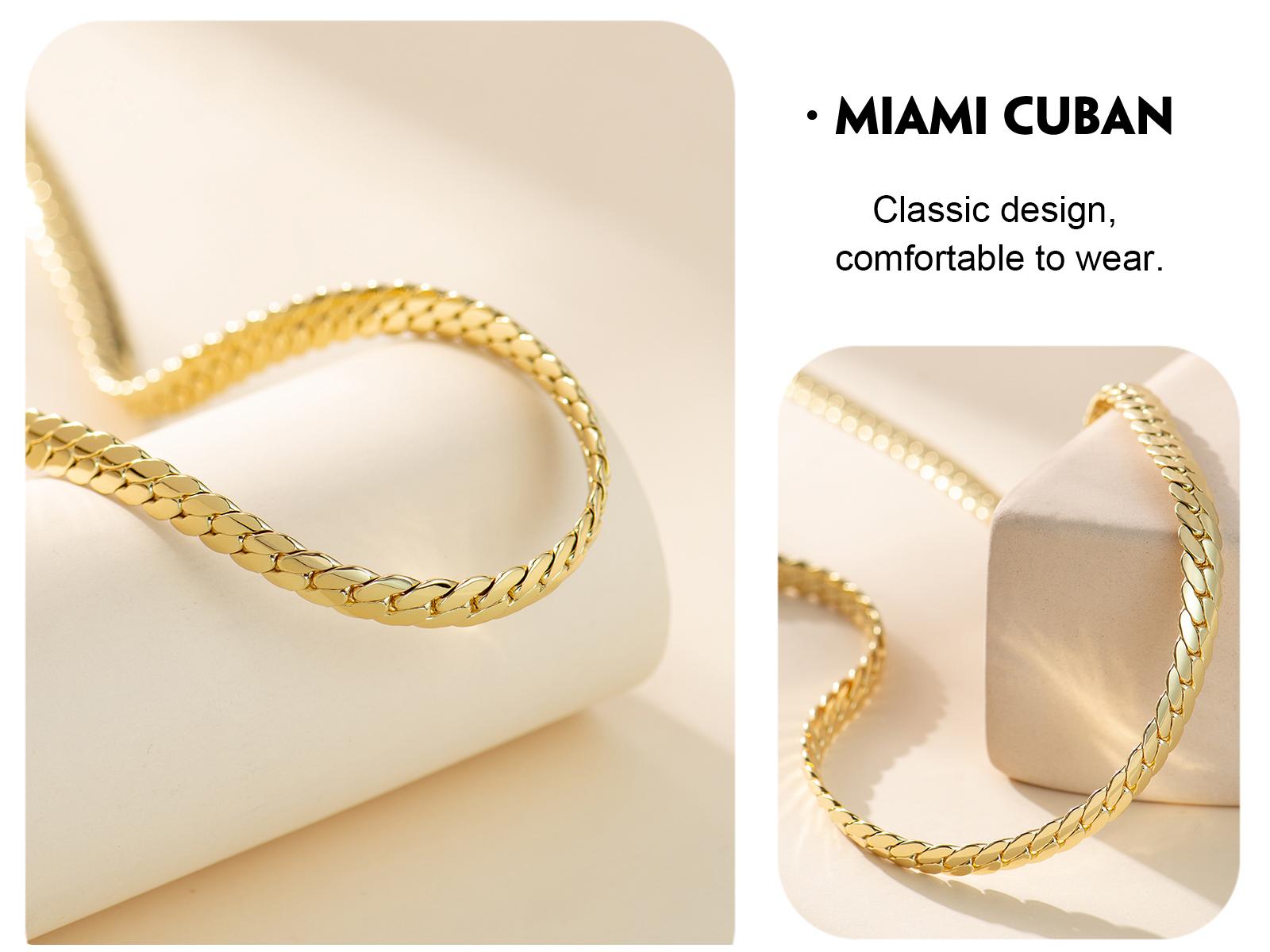 Holylegend 14K Real Gold-Plated Rope, Figaro, Miami, Cuban, Byzatine, Franco Necklace Chain 24 Inches Long,Tarnish-Free, 8mm/10mm Width, Secure Clasp,Father's Day Gift