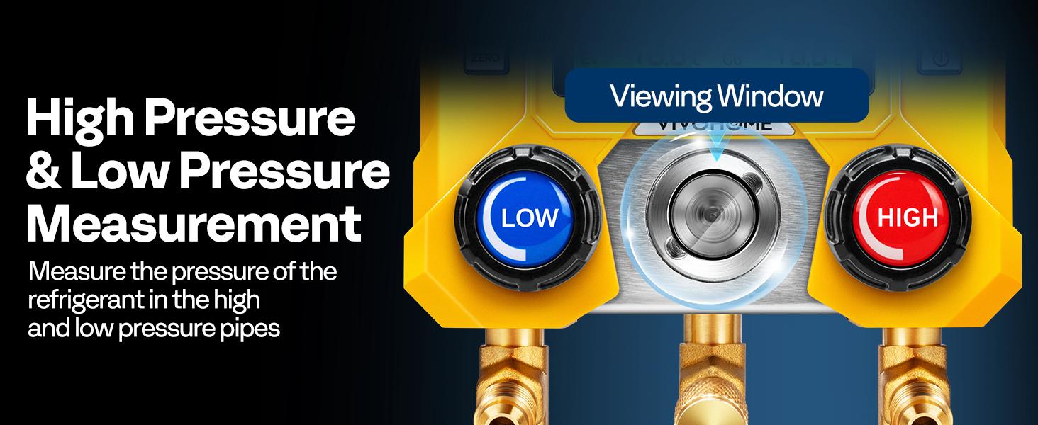 VIVOHOME Digital HVAC Manifold Gauge Set with R134a R1234yf Quick Couplers and Can Taps, Refrigeration Car AC Gauges with 3 Hoses for R134a R410a R32 R1234yf R454B Refrigerant Recharge Kit Air Conditioning Portable Automotive diagnostic tool VIVOHOME Digital HVAC Manifold Gauge Set with R134a R1234yf Quick Couplers and Can Taps, Refrigeration Car AC Gauges with 3 Hoses for R134a R410a R32 R1234yf R454B Refrigerant Recharge Kit Air Conditioning Portable Automotive diagnostic tool