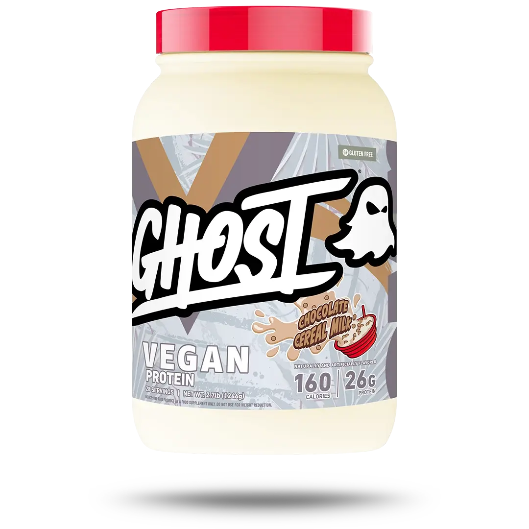 GHOST Vegan V2 Protein Powder - 2.7lb, 25-27g of Protein - Plant-Based Pea & Organic Pumpkin Protein - ­Post Workout & Nutrition Shakes - Soy & Gluten-Free