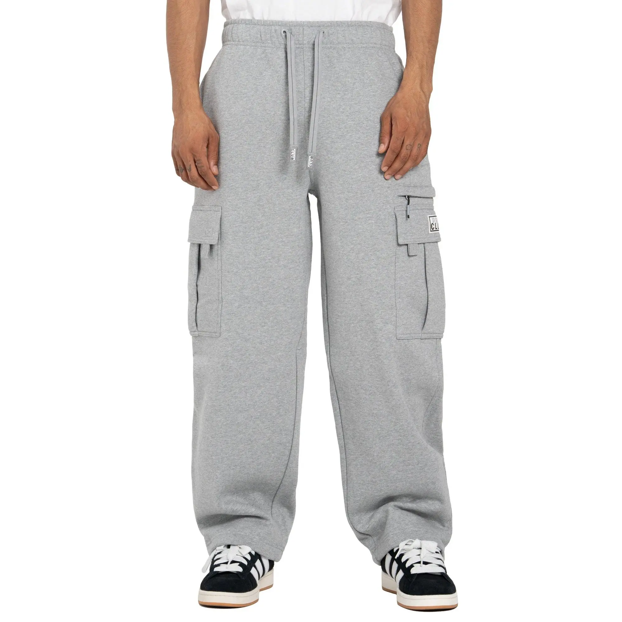 Pro Club OG Menswear Cargo Sweatpant, Polyester Fleece Fabric, Relaxed Fit Men's Bottoms Pants, Elastic, Zipper, Pocket, Soft, Cotton, Casual, Men's Pants, Cargo Joggers Men's Pants