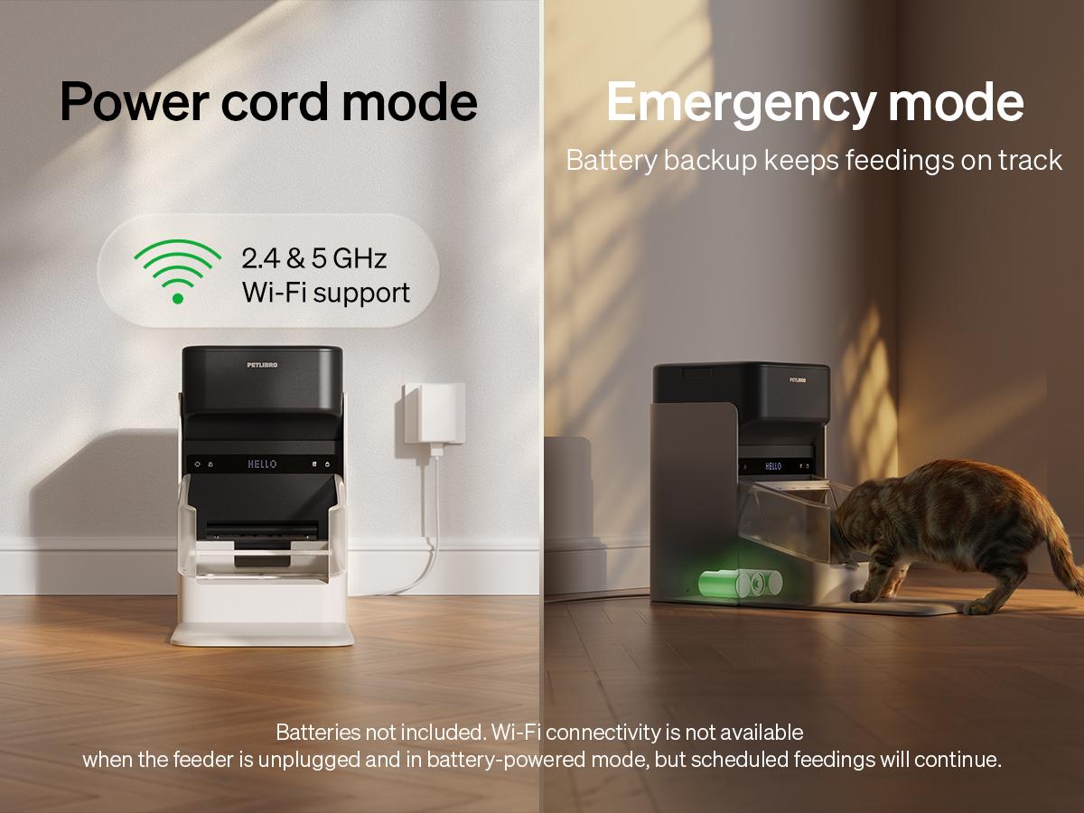 PETLIBRO Upgraded RFID Automatic Cat Feeder, 5G Wi-Fi Automatic Pet Feeder, 3L Auto Cat Feeder App Control with Light Collar Tag, Tag Activated One Automatic Cat Food Dispenser 1-10 Meals Control