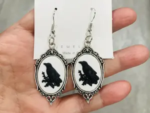 Black Crow Earrings – Gothic Raven Bird Earrings