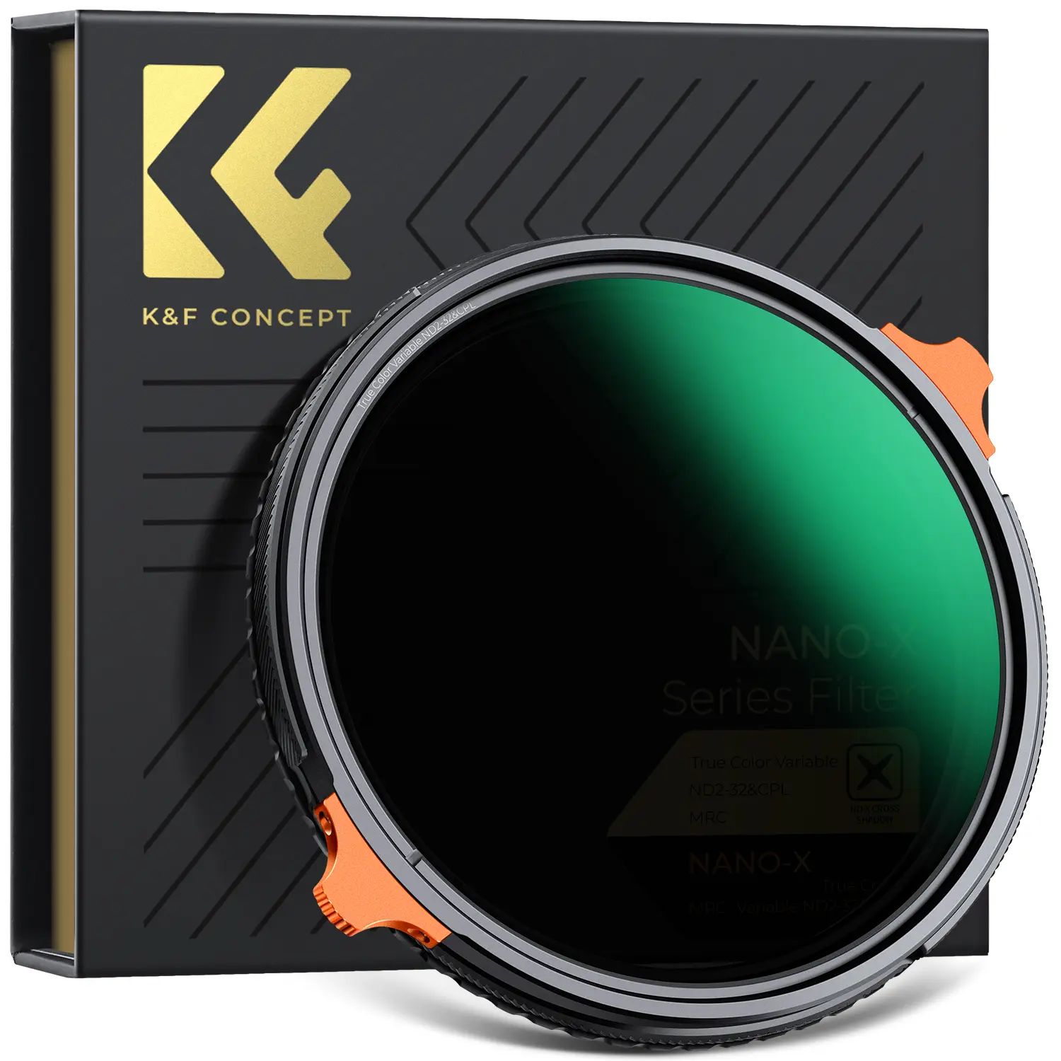K&F Concept Nano-X Series Titanium Neutral Density Filter - True Color ND2-32, Scratch-Resistant CPL Circular Polarizing Filter with Self-Locking Technology & AGC Glass for Camera Lenses