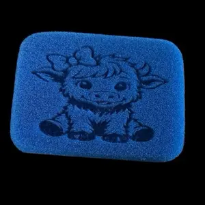 Custom Epoxy Sponges with Floral Designs Blue Rose Patterned Heart Cutouts for Unique Flower Decor Options