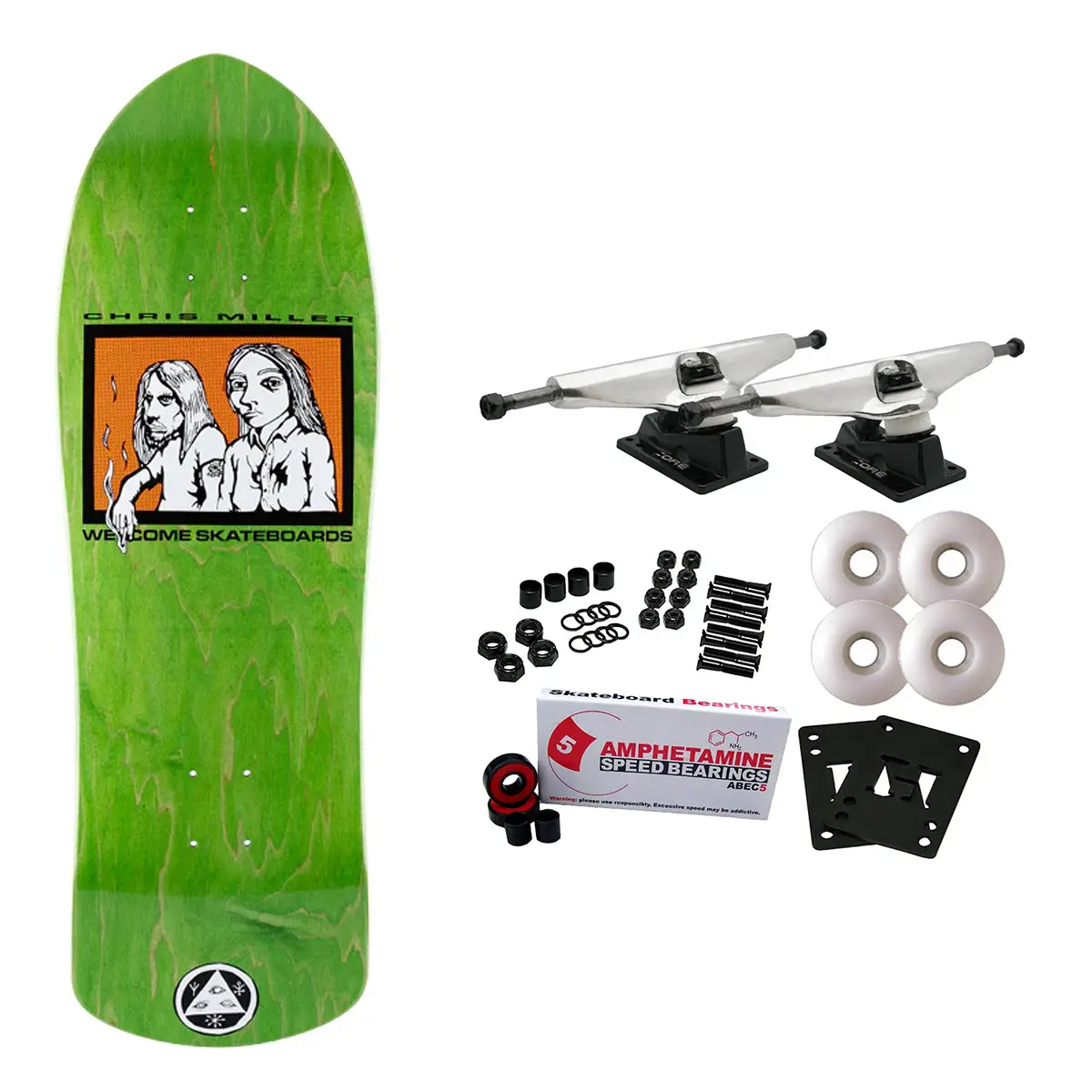 Welcome Skateboard Complete Miller Couple on Crossbone Assorted 10" x 30"