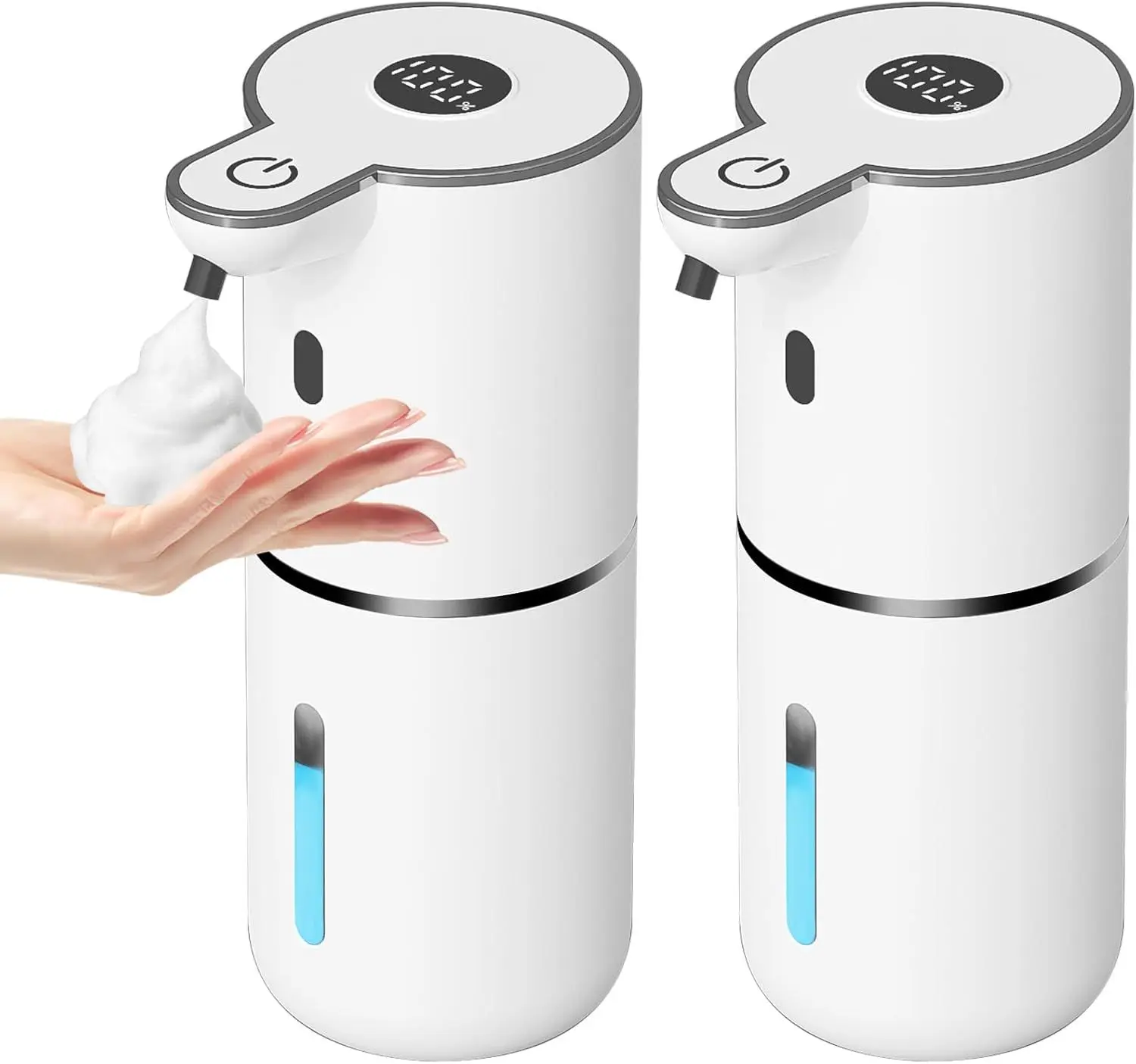 【2026】Automatic Liquid Soap Dispenser Touchless2 pack, 6-Level Adjustable,USB Rechargeable Smart Hand Soap Dispenser, 12.8oz/380mL Wall Mounted for Bathroom, Kitchen Dish