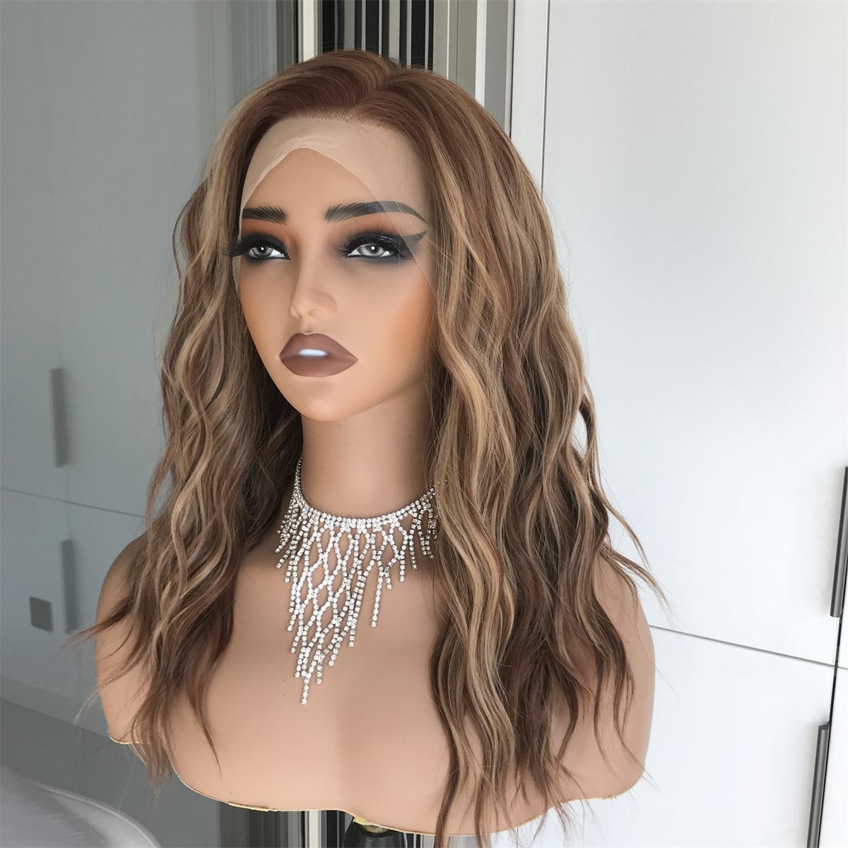 AISOM Mila Caramel Water Wave Free Part Lace Front Wig 16 Inch 13x4 Glueless Synthetic Lace Wigs for Women Heat Friendly Daily Use AISOM Mila Caramel Water Wave Free Part Lace Front Wig 16 Inch 13x4 Glueless Synthetic Lace Wigs for Women Heat Friendly Daily Use