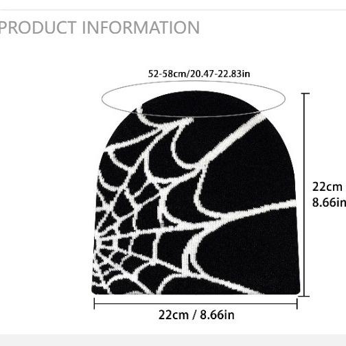 HOLDNEAR Unisex TikTok Viral Y2K Spider Web Skull Cap Beanie - Graphic Jacquard Knit Streetwear Grunge Aesthetic Hat, Cyberpunk Accessory for Night Raves HOLDNEAR Unisex TikTok Viral Y2K Spider Web Skull Cap Beanie - Graphic Jacquard Knit Streetwear Grunge Aesthetic Hat, Cyberpunk Accessory for Night Raves
