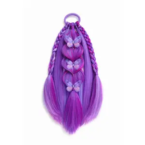 Purple Butterfly Braided Ponytail