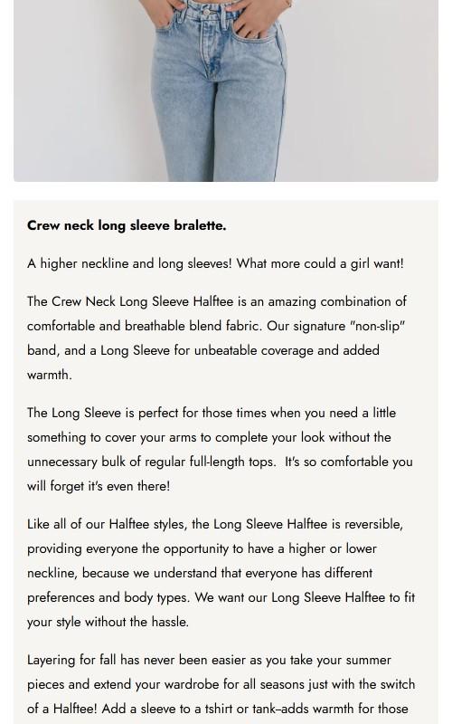 Crew Neck Long Sleeve Halftee