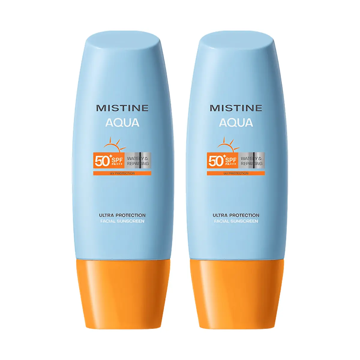 Mistine Yellow Cap Sunscreen SPF50+ PA+++ 60ml - Upgraded Formula, Non-Greasy, Sensitive Skin Friendly, Value 2-Pack, Recommended by Li Jiaqi