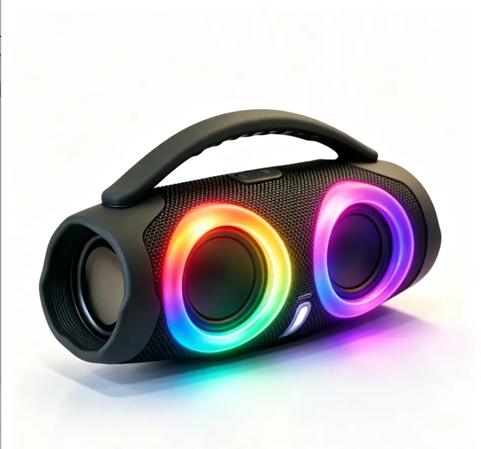 Mini Bluetooth Waterproof Shower Speaker - 100W High-Power Handheld Cordless Audio System, USB/NFC Wireless Subwoofer with 360-Degree Stereo Surround, RGB Lights, TWS, FM Boombox for Mobile/PC, Nfc Enabled Speakers