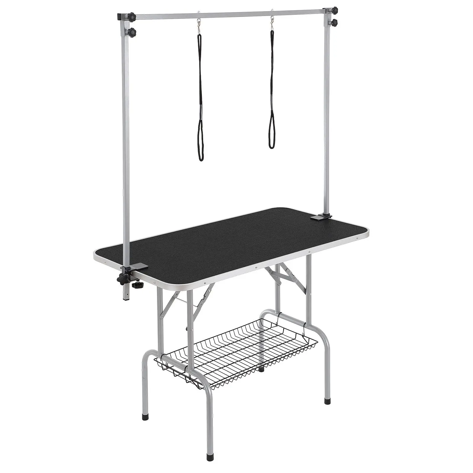 【SummerFinds】VEVOR Pet Grooming Table Two Arms with Clamp,  46'' Dog Grooming Station, Foldable Pets Grooming Stand for Medium and Small Dogs, Free No Sit Haunch Holder with Grooming Loop, Bearing 330lbs
