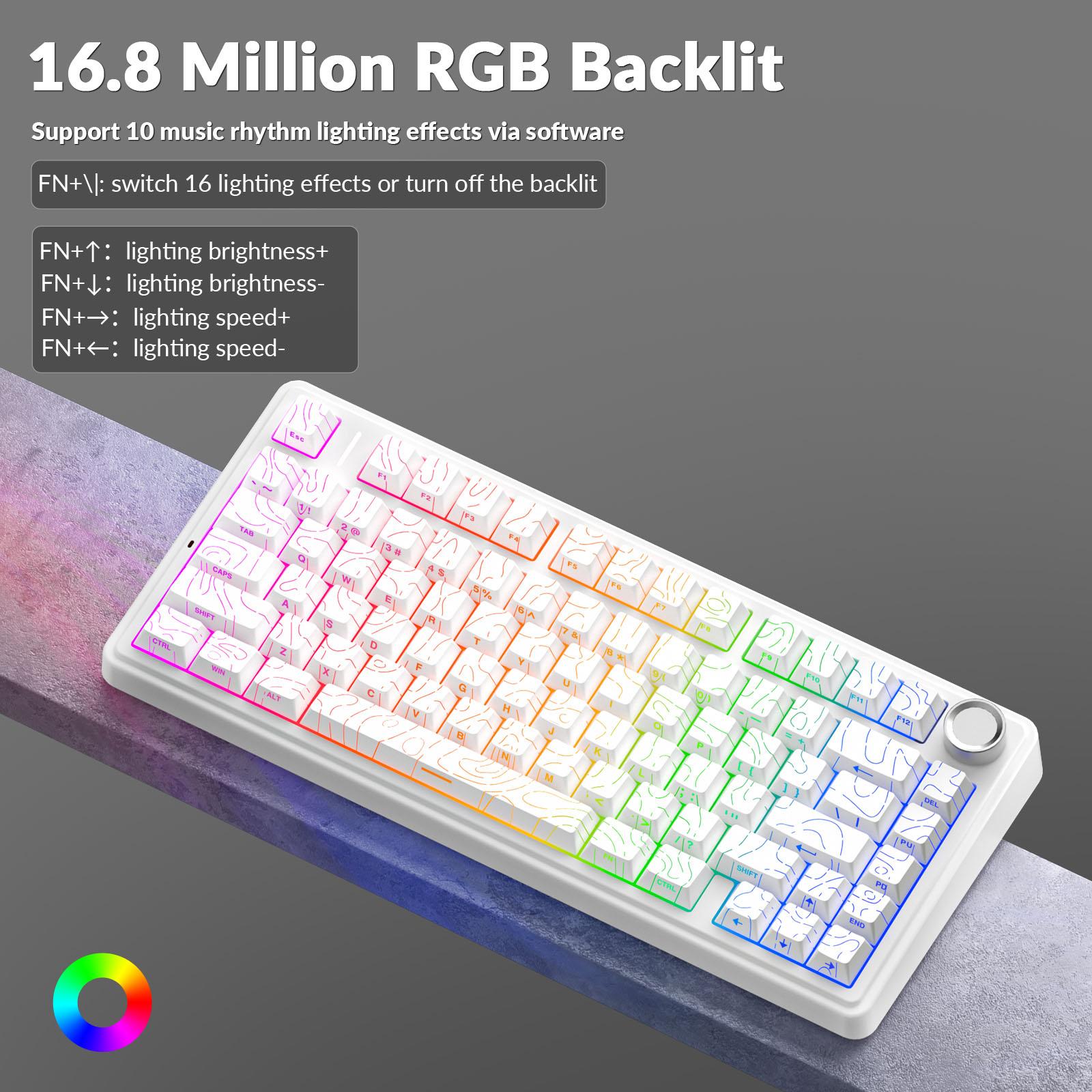[New]AULA F75 Pro Wireless Mechanical Gaming Keyboard,75% Gasket Hot Swappable Custom Keyboard,RGB Backlit,Pre-lubed Reaper Switches,Side Printed PBT Keycaps,2.4GHz/USB-C/BT5.0 PC Accessories Office Creamy Budget Keyboards TikTokShopfalldealsforyou