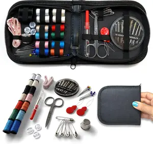 Sewing Kit Beginners Kit with 68 Pieces Includes Scissors Thread Needles Buttons Pins Seam Ripper Thimble Tape Portable Case