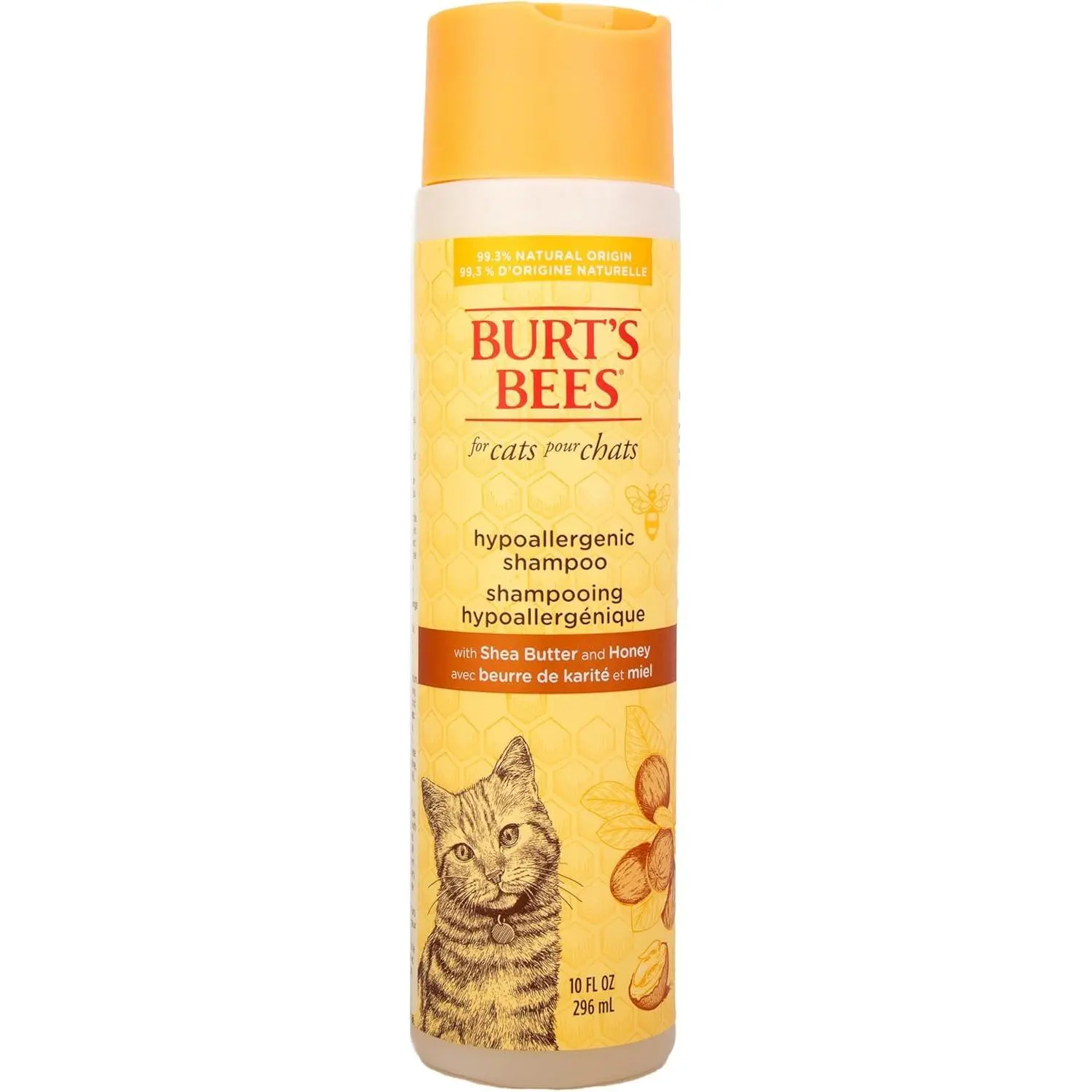 Hypoallergenic Cat Shampoo with Shea Butter and Honey, Gentle Kitten Shampoo for Indoor Cats with Dry or Sensitive Skin, Cat Bathing Supplies, 10 Fl Oz