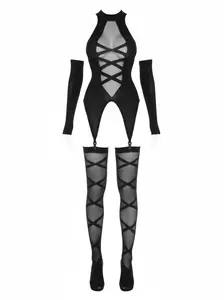 Wrap Me Up Sheer Cami Top & Stockings Lingerie Set