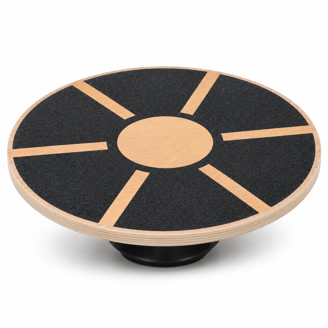 Wooden Balance Board Wobble Board, 15.35 Inch 360° Rocker Board with Anti-Slip Surface, Core Stability Trainer for Ankle Strength, Coordination, Fitness, Home Gym and Balance Training