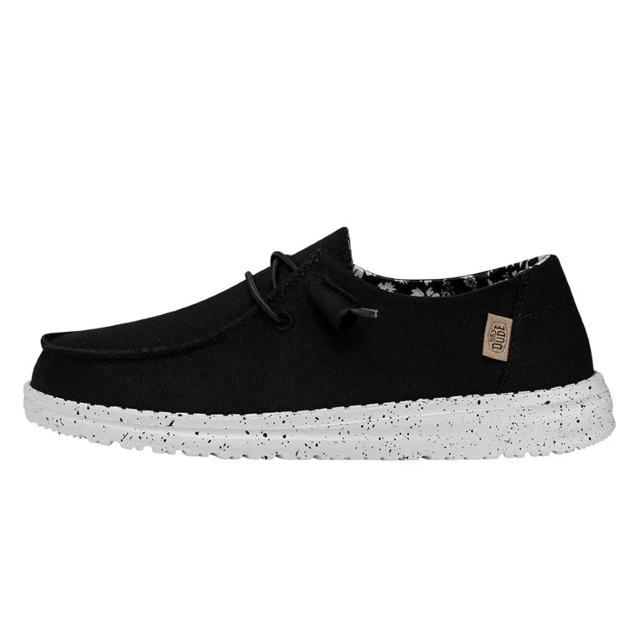 HEYDUDE Wendy Basic - Womens Comfortable Slip on Shoes Breathable Footwear Springtok Girl Black
