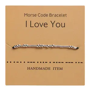 Morse code bracelet with letters and numbers, a couple's bracelet for everyday wear.