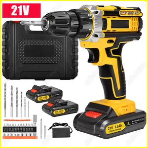 2 in 1 Brushless Impact Driver Hammer Drill Combo Kit with 2 Batteries Cordless Power Tools for Home DIY Furniture Assembly Repair Projects