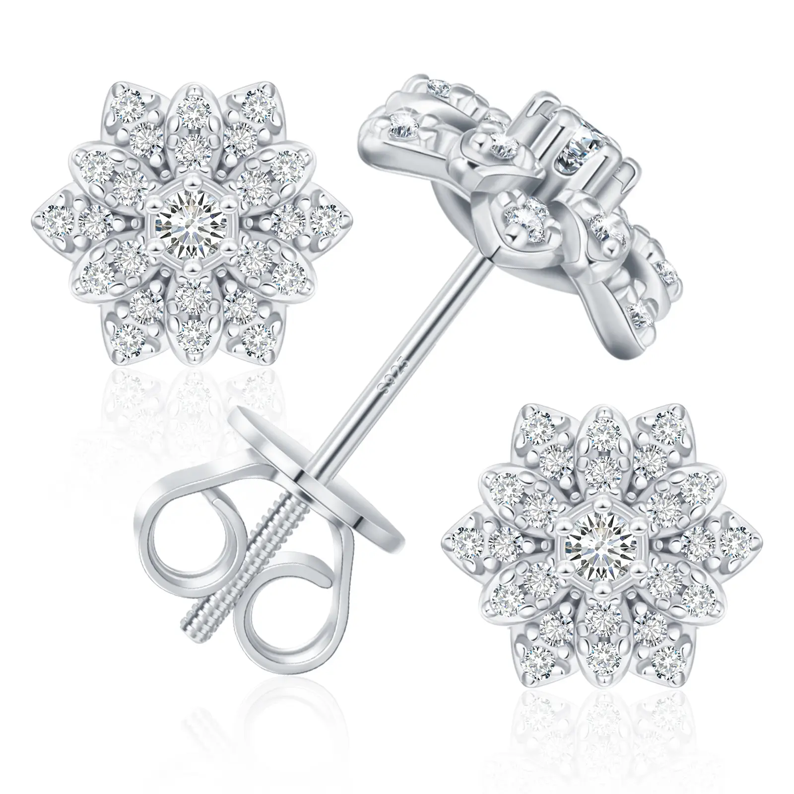 Sunflower Earrings E598 UCCIYO Lab-Created Moissanite Earrings For Women S925 Sterling Silver Stud Earring Men Hip Hop Jewelry Couple Gift summerwins【#E598】