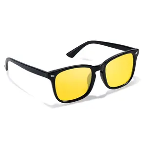 Night Vision Glasses Fit Over Glasses Polarized Anti-Glare Yellow Lens – UV Protection, Durable & Lightweight Retro Sunglasses for Driving, Fishing