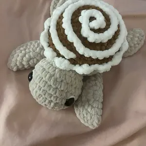 Crocheted Cinnamon Roll Turtle Plush Crocheted Cinnamon Roll Turtle Plush