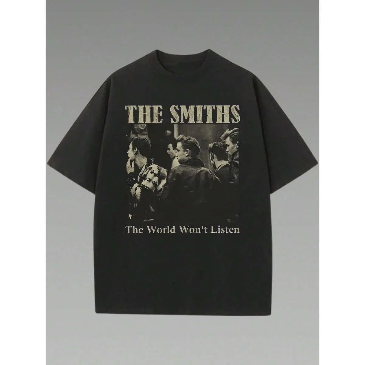 100% Cotton The Smiths World Won't Listen Printed Casual Fan Classic T-Shirt 1 Pcs  Heavy Cotton T Shirt Street Hip-Hop Style Men's T-Shirt