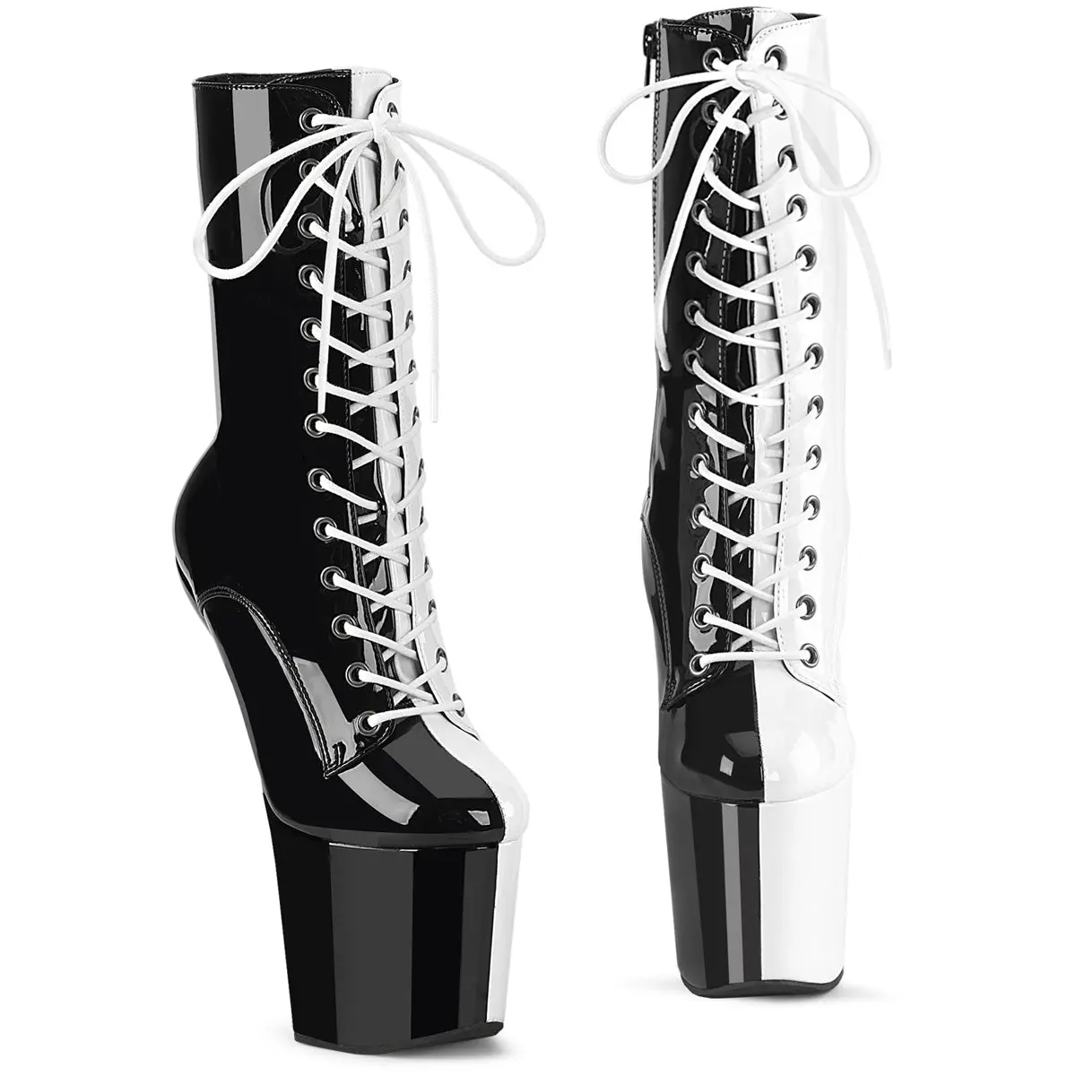 Women's Lace-Up 3 Inches Platform Boot, Footwear, Statement Shoe - Craze-1040TT Shoe, Statement Shoes