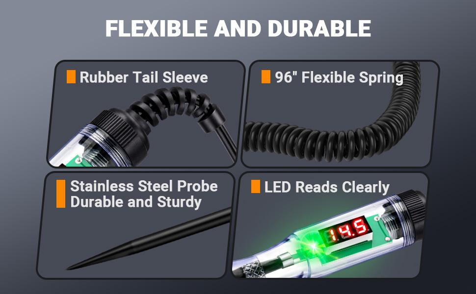 Enhanced Automotive Test Light, 3V-48V Digital Fuse Tester with Automatic Bidirectional Tester, Portable Design, and Precise Measurement for , RV, and Enhanced Automotive Test Light, 3V-48V Digital Fuse Tester with Automatic Bidirectional Tester, Portable Design, and Precise Measurement for , RV, and