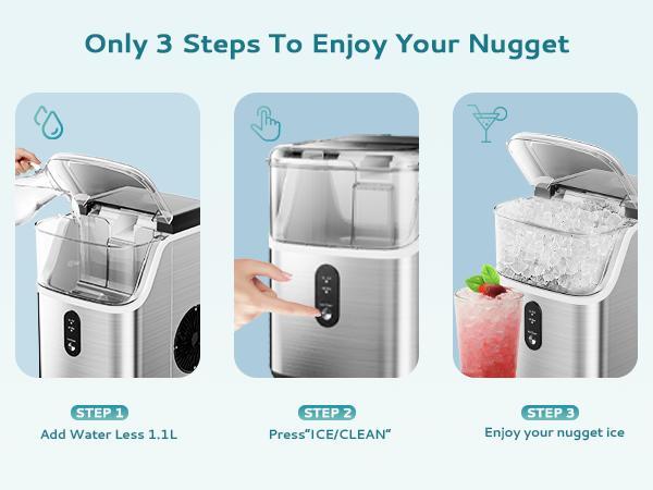 Euhomy【2025】 Nugget Ice Makers Countertop 35lbs/24H Pebble Ice Maker with Self-Cleaning Sonic Function, Compact Design & One-Year Warranty Service Euhomy【2025】 Nugget Ice Makers Countertop 35lbs/24H Pebble Ice Maker with Self-Cleaning Sonic Function, Compact Design & One-Year Warranty Service