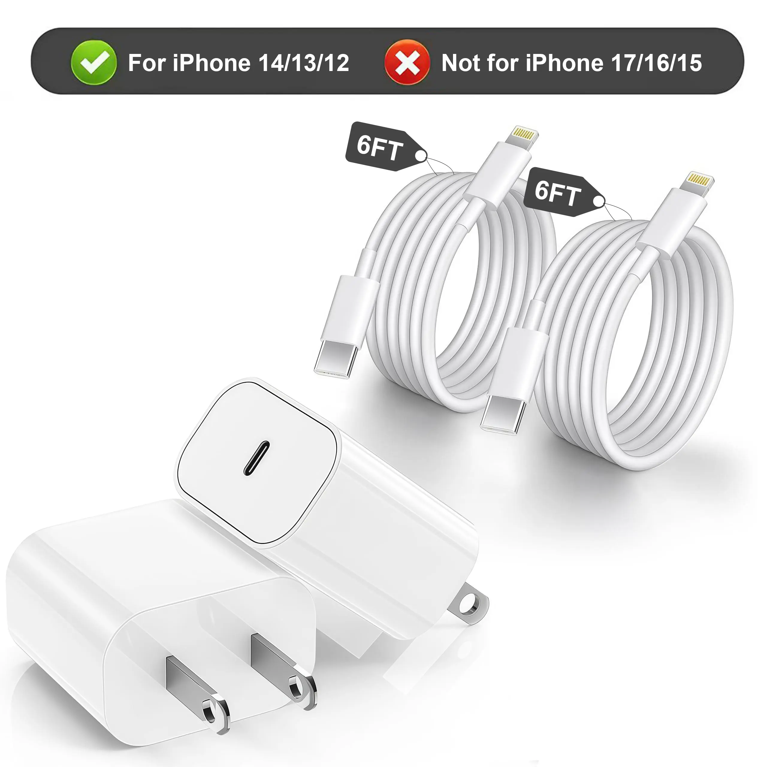 4 Pcs 6FT For iP 14/13/12