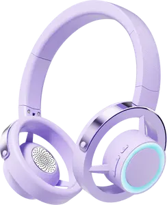 Bluetooth Headband with Built-in Microphone LED Light Bluetooth 6.0 USB Charging Breathable Earbud Audio Wireless Headset