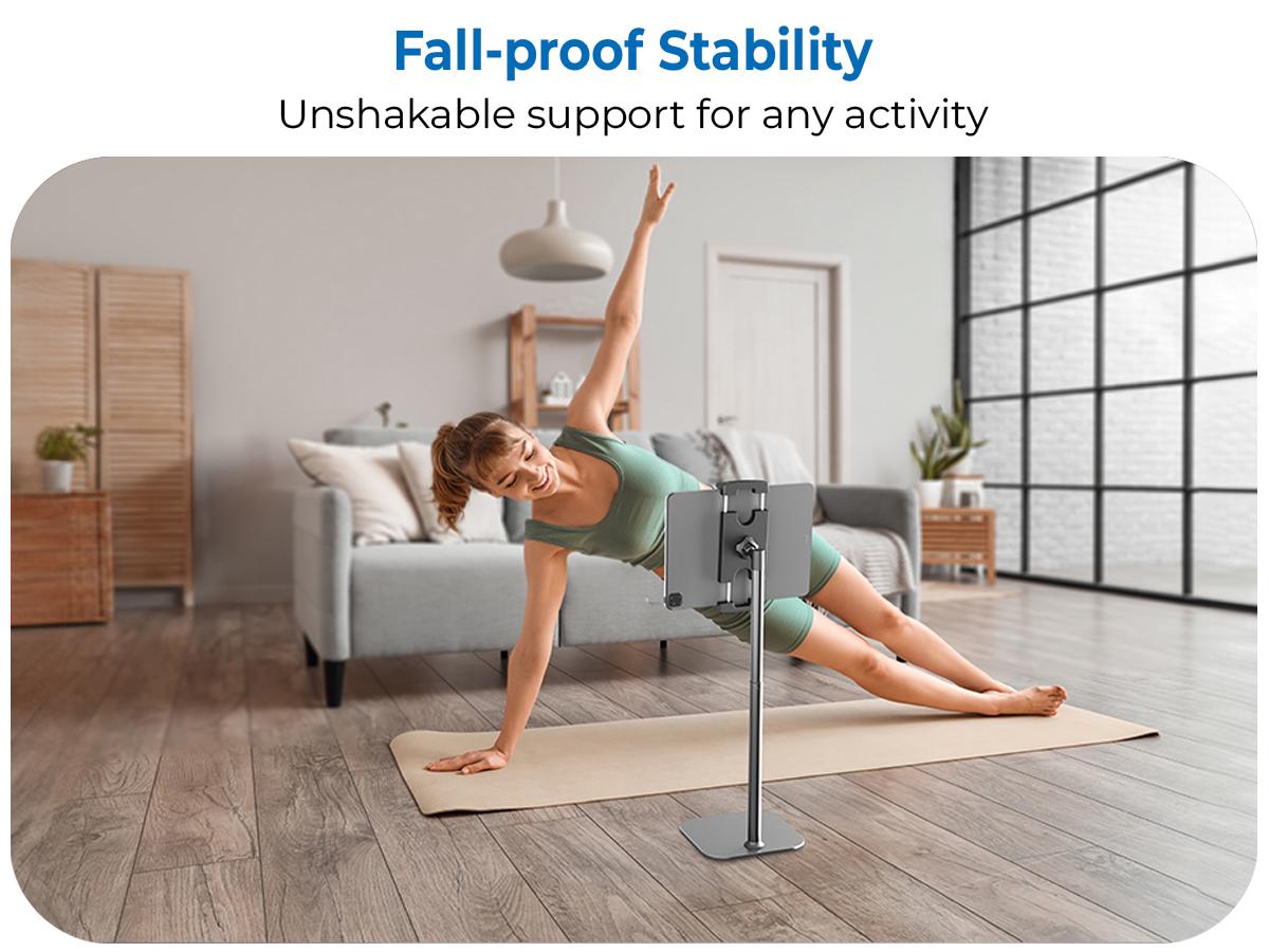 Cooper TabStand - Height Adjustable iPad/Tablet/ Portable Monitor Holder, metal/aluminium design, Fits Up to 17" Devices - Diagonal, 360° Rotate & Tilt, 4.4lb Holding Strength, Portable for iPad Pro, Mini, Air, Smartphone Adjustable Multi-Device Stand