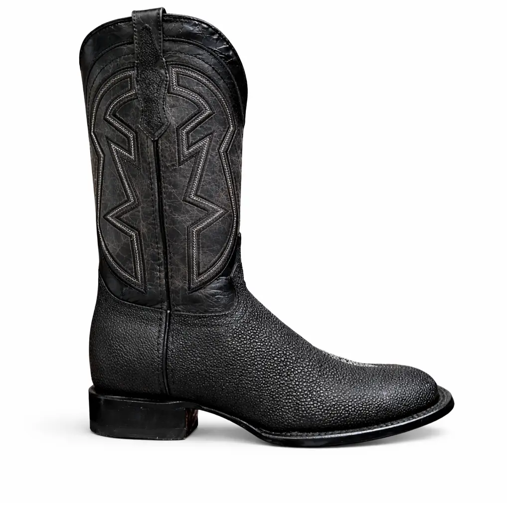 El General Black Stingray Boots-Square Toe
