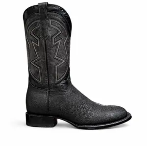 El General Black Stingray Boots-Square Toe