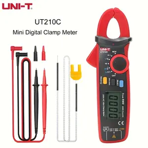 UNI-T UT210C Clamp Meter, Digital Clamp Meter, Ammeter, Voltmeter, Professional Electrician Tester, Multimeter, True RMS, with Temperature Measurement, Battery Free