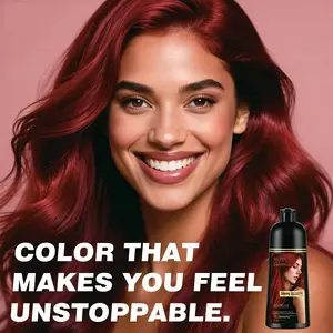 【Classic Burgundy Red】3-in-1 Hair Dye Shampoo Instantly covers gray hair Burgundy, Golden Brown,  Chestnut Brown, Natural Black The perfect gift for men and women Gentle hair care dye shampoo
