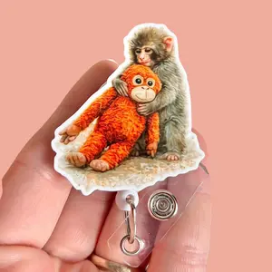 Glitter My Badge Punch the monkey badge reel for nurse and hospital workers. Badge clip Badge pull - Retractable swivel clip with a 360 rotation. Great gift for coworker