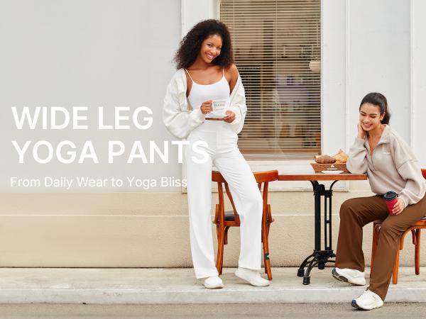 G4Free Loose High-Waist Business Casual Pants Yoga Pants Women Wide Leg Pants with Pockets Comfortable Athletic Sweatpants