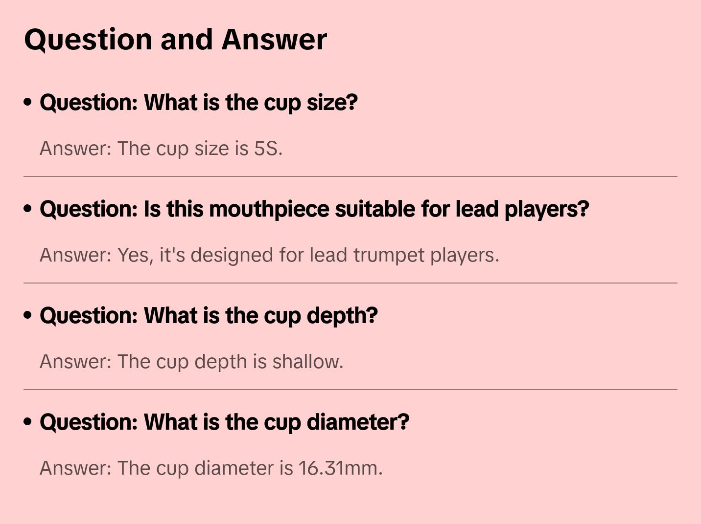 Bach Commercial Trumpet Mouthpiece, 5S