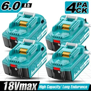 For Makita multi-functional 6.0Ah replacement battery that can be used as a high-power power bank，Equipped with a 65w-YPEC interface, it can charge and discharge.，with 18 Volt BL1890 BL1860 BL1850B BL1850 BL1840B BL1840 BL1830B BL1830 BL1815 BL1820 BL1820