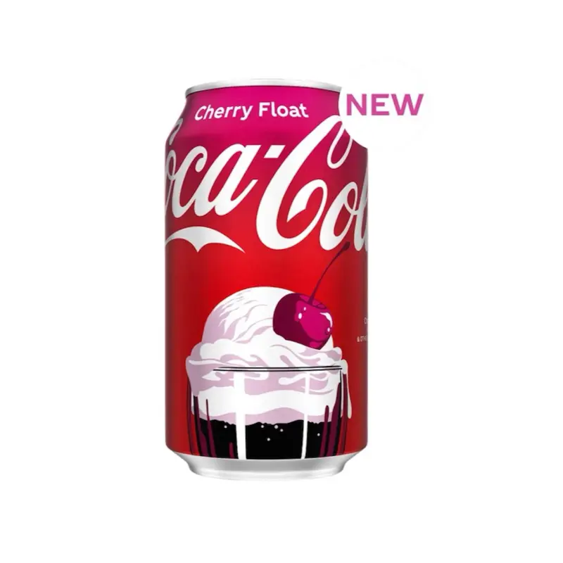 New Coca Cola Cherry Vanilla Float Flavor Soda- 1 Can 12 Fl oz Beverage