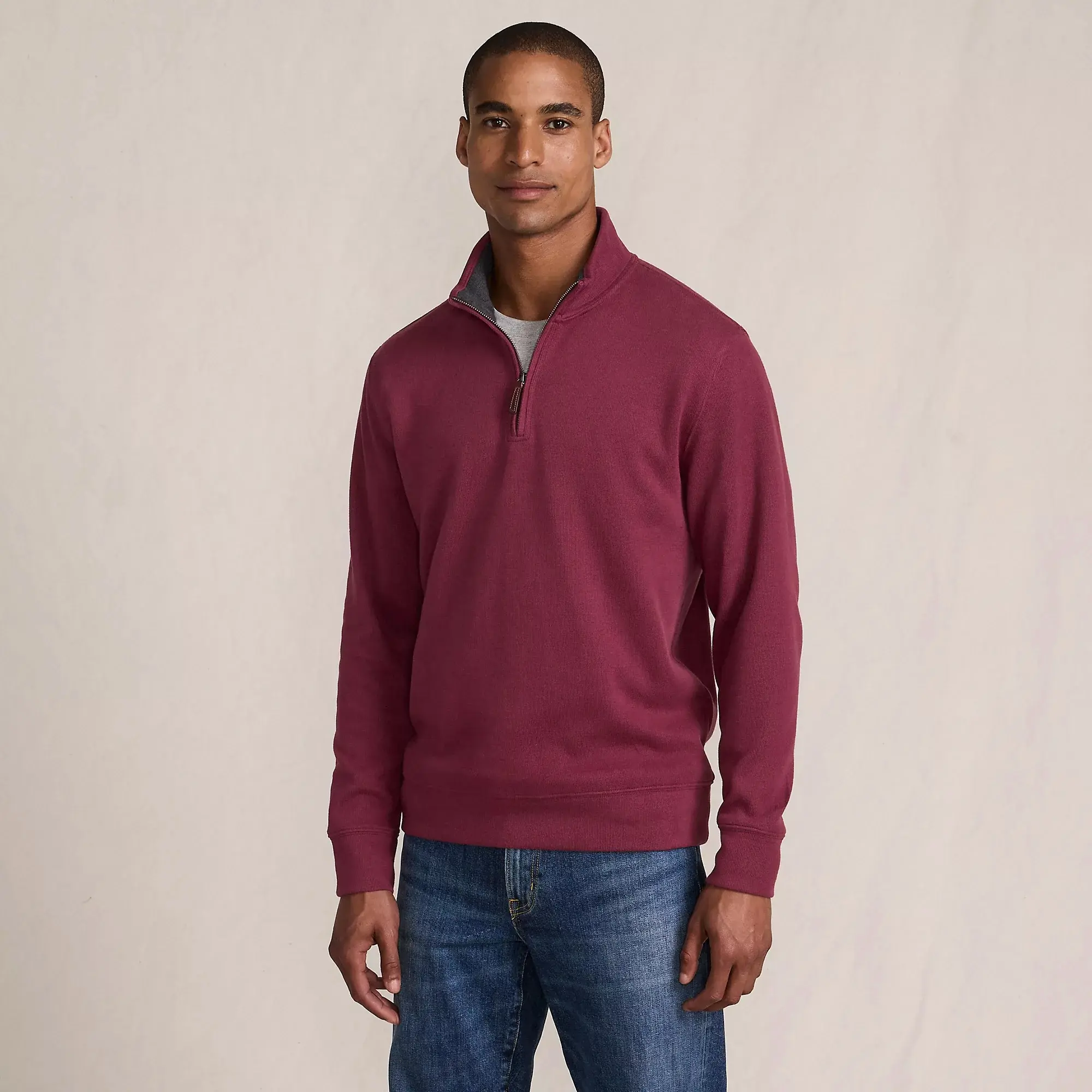 Lands' End Men's Quarter Zip Pullover Sweater