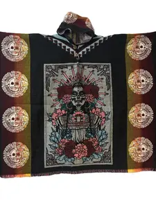 Alpaca poncho day of the dead design