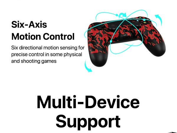 2 Pack Wireless Game Controller for PS4/PS3/PC/Android/iOS, With Double Vibration, Motion sensing, Touchpad, Speaker, Type C, PS414 Totem Set