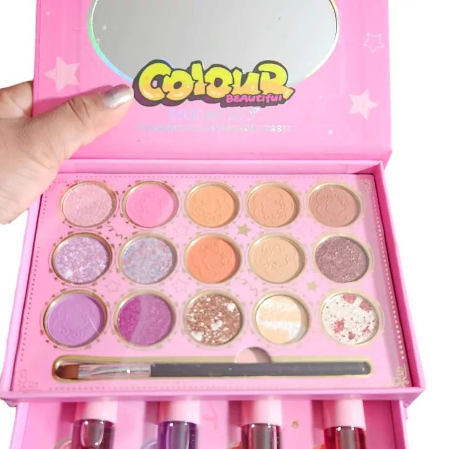 Lip Oil Shade and Lip Lip Palette Combo with Mirror - Makeup Cosmetic makeup lover