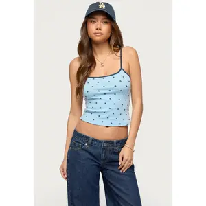 Carlah Contrast Polka Dot Tank Top